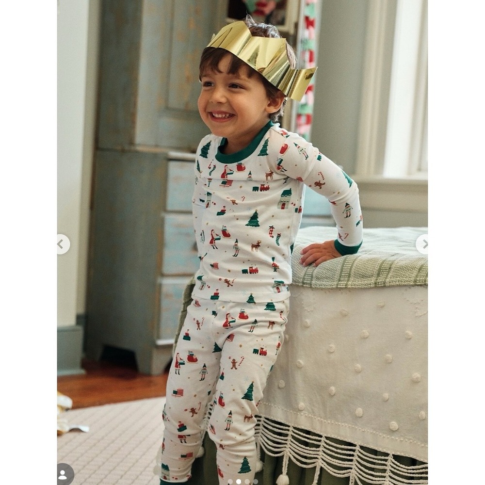 Lake x Meri Meri NWOT Christmas Holiday Pima Cotton Long Long Pajamas Size 5 Kid